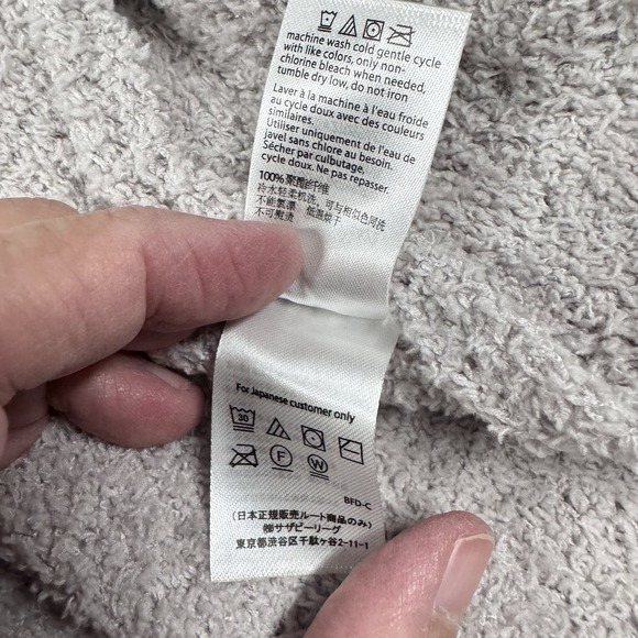 Barefoot Dreams Cozy Chic NEW Fringed Jacket Cardigan Sz M Oyster Gray Pockets - Picture 13 of 14